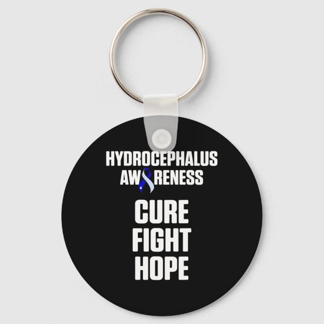 Hydrocephalus Survivor Fight Awareness Warrior 2 Keychain (Front)