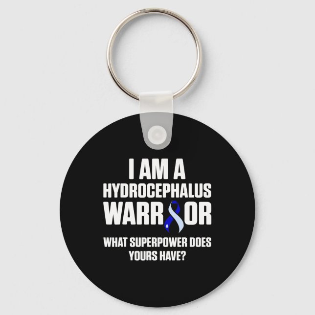 Hydrocephalus Survivor Power Awareness Warrior  Keychain (Front)