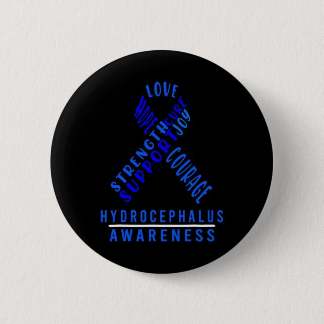 Hydrocephalus Survivor Safety Awareness Warrior  Button (Front)
