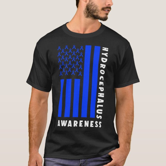 Hydrocephalus Survivor Signs Awareness Warrior  T-Shirt (Front)