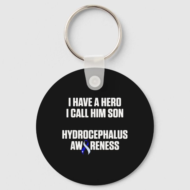 Hydrocephalus Survivor Son Awareness Warrior 3 Keychain (Front)