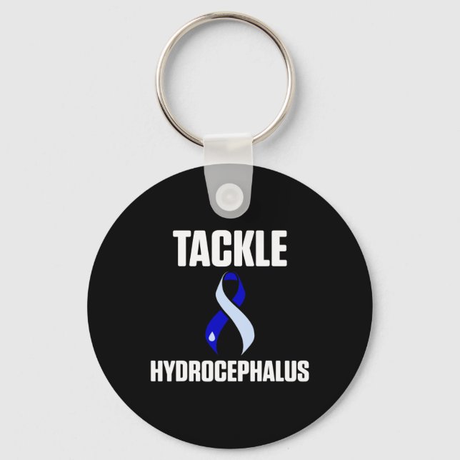 Hydrocephalus Survivor Tackling Awareness Warrior  Keychain (Front)