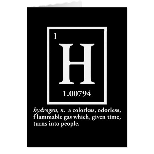hydrogen - a gas which turns into people (Front)