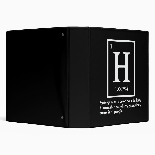 hydrogen - a gas which turns into people 3 ring binder (Background)