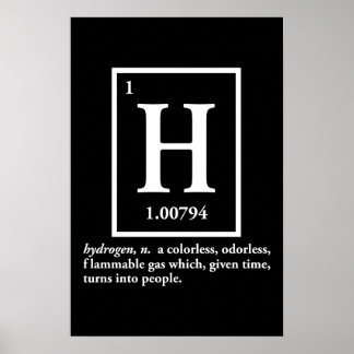 hydrogen - a gas which turns into people poster