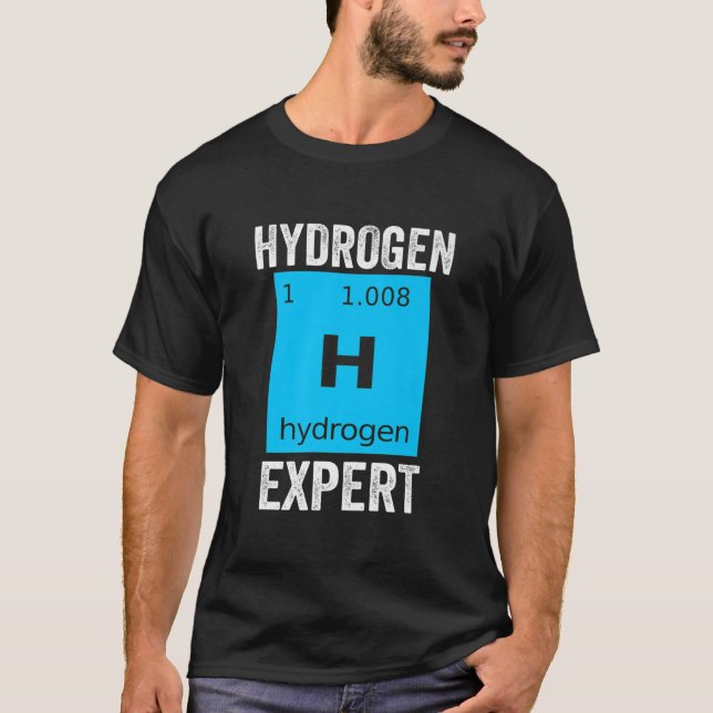 Hydrogen Expert Hybrid Periodic Energy Power Premi T-Shirt (Front)