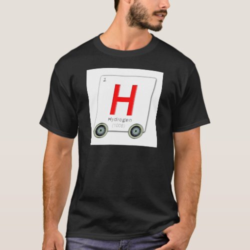 Hydrogen formula tile H with wheels on it Hydrog T_Shirt