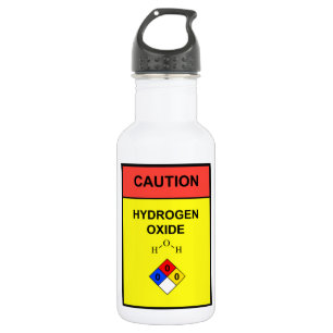 Hydrogen Oxide Chemical Warning Water Bottle