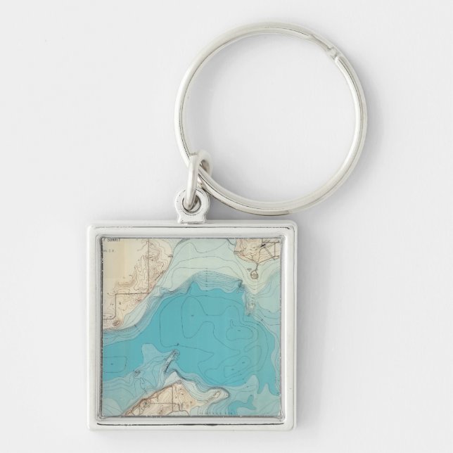 Hydrographic map Lake Mendota Keychain (Front)