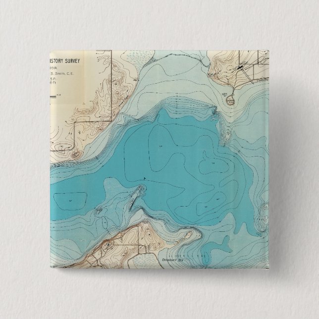 Hydrographic map Lake Mendota Pinback Button (Front)