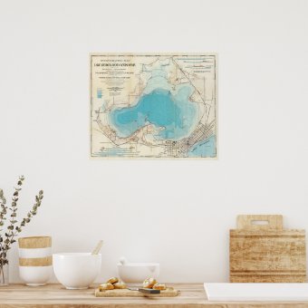 Hydrographic map Lake Mendota Poster | Zazzle