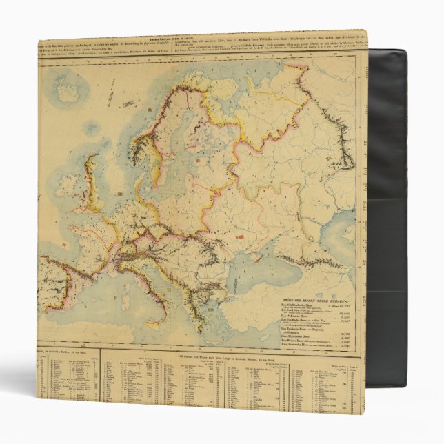 Hydrographic map of Europe 3 Ring Binder (Front/Inside)