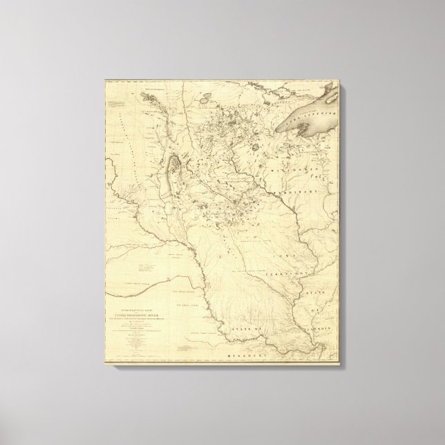 Hydrographical Basin of Mississippi River Canvas Print (Front)