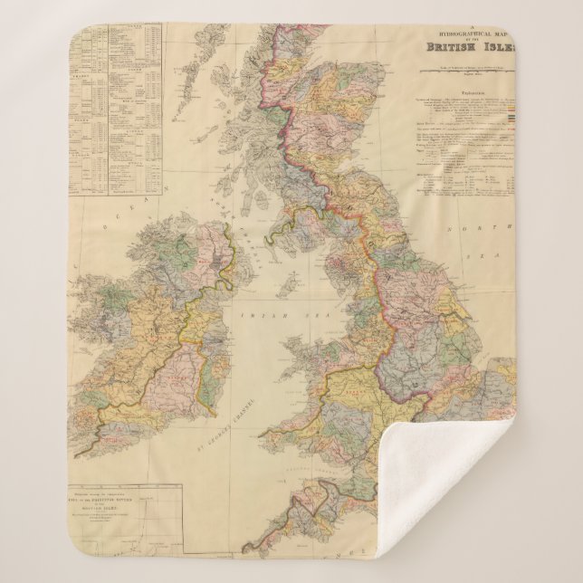 Hydrographical map, British Isles Sherpa Blanket (Front)
