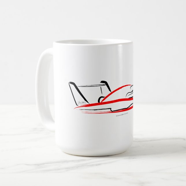 Hydroplane 01 Black and Red Coffee Mug (Front Left)