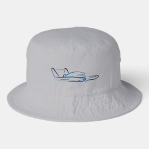 Hydroplane 01 Blue on Grey Bucket Hat