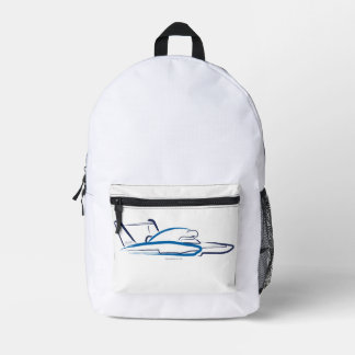 Hydroplane 01 Blue Printed Backpack