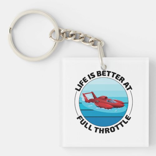 Hydroplane Boat Racing Speedboat Powerboat Funny Keychain