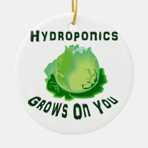Hydroponics Grows On You Lettuce Ceramic Ornament