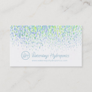 Hydroponics water based business drip watercolor business card