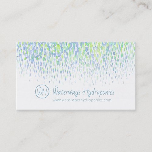 Hydroponics water based business drip watercolor business card