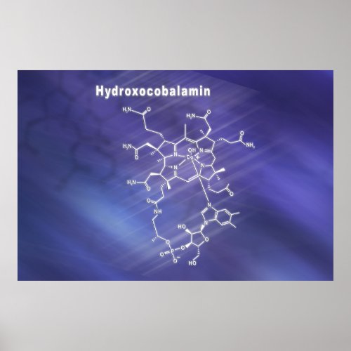 Hydroxocobalamin vitamin B12 Structural chemical Poster