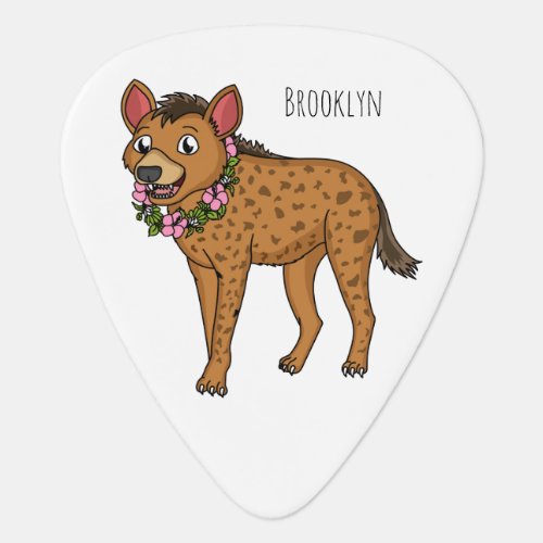 Hyena and flowers cartoon illustration guitar pick