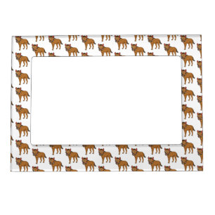 Hyena and flowers cartoon illustration magnetic frame