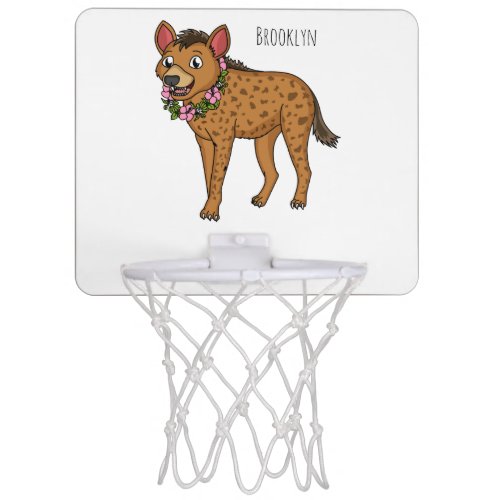 Hyena and flowers cartoon illustration mini basketball hoop