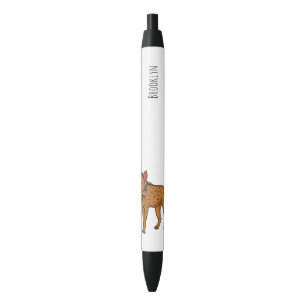Hyena and flowers cartoon illustration pen