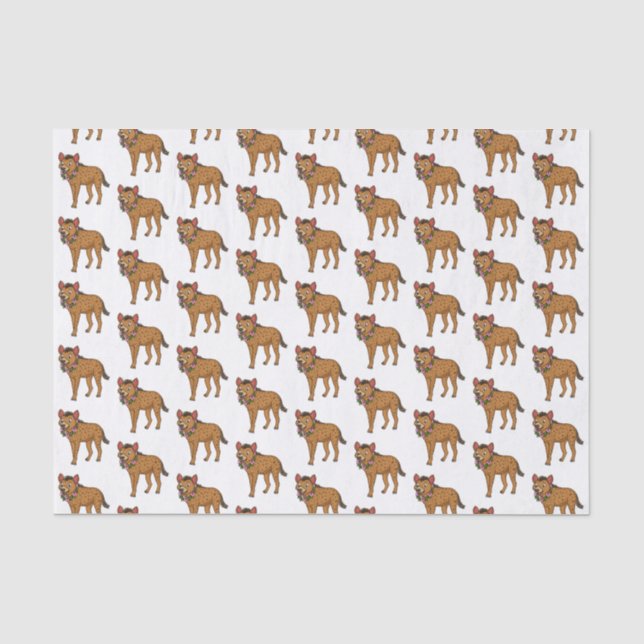 Hyena and flowers cartoon illustration tissue paper (Front)