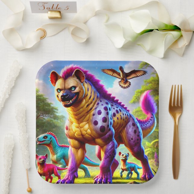 Hyena Art Paper Plates (Wedding)