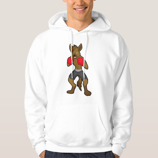 Hyena at Boxing with Boxing gloves Hoodie (Front)