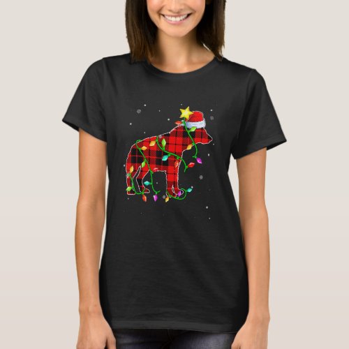 Hyena Christmas Santa Hat Xmas Lights Holidays T_Shirt