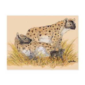 Hyena Family Postcard