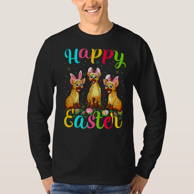 Hyena  Funny Easter Egg Bunny Hyena Happy Easter T-Shirt (Front)