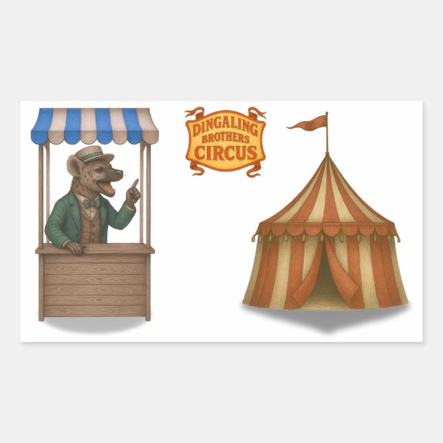 Hyena hawker rectangular sticker (Front)