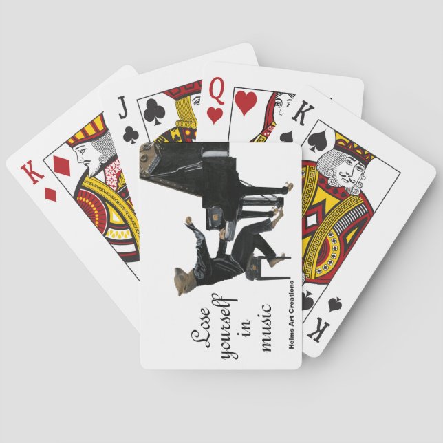 Hyena Piano Music Fantasy Art Playing Cards (Back)