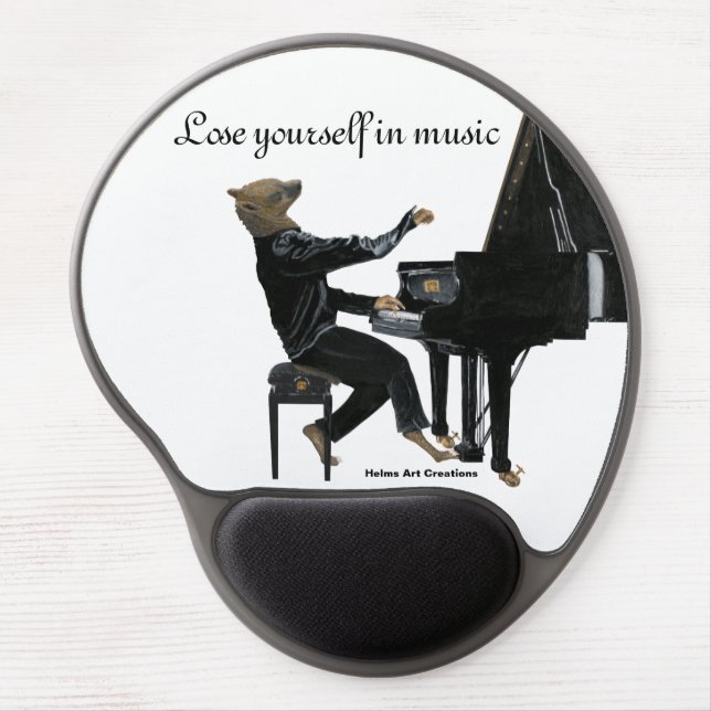 Hyena Piano Music Player Fantasy Art Gel Mouse Pad (Front)