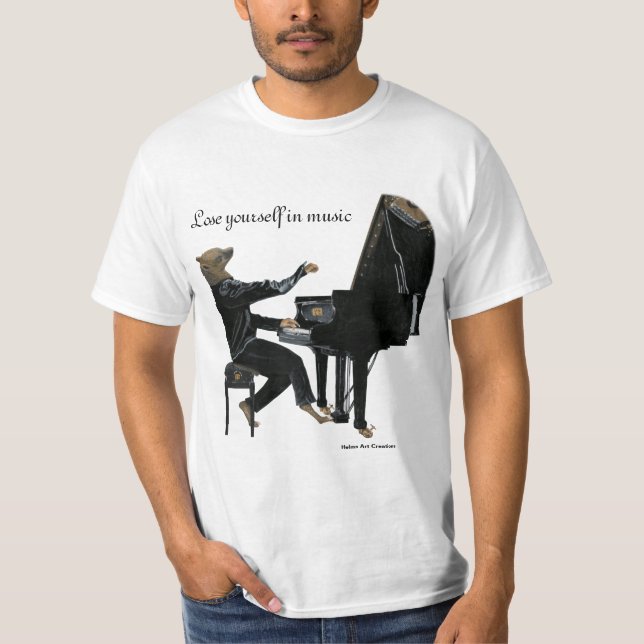 Hyena Piano Music Player Fantasy Art shirts (Front)