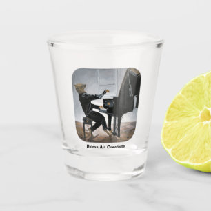 Hyena Piano Music Player Fantasy Art Shot Glass