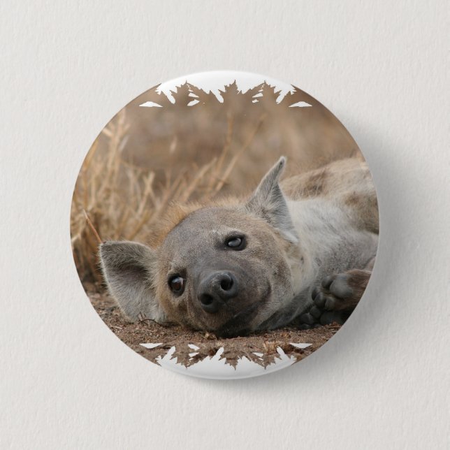 Hyena Picture Round Pin (Front)