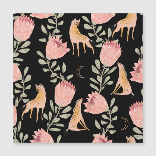 Hyena & Protea: Dark Vintage Pattern (Front)