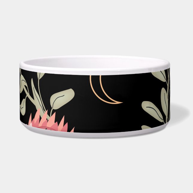 Hyena & Protea: Dark Vintage Pattern Bowl (Front)