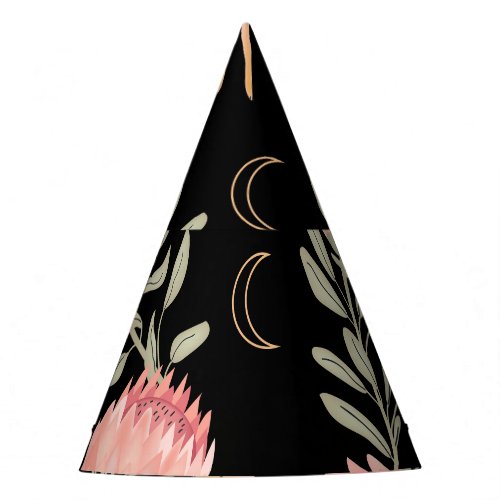 Hyena  Protea Dark Vintage Pattern Party Hat