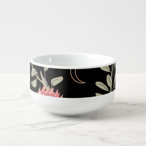 Hyena  Protea Dark Vintage Pattern Soup Mug