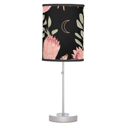 Hyena  Protea Dark Vintage Pattern Table Lamp
