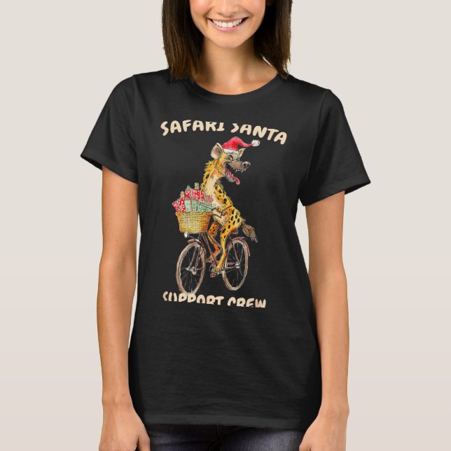 Hyena Santa Safari Bike Universe T-Shirt (Front)