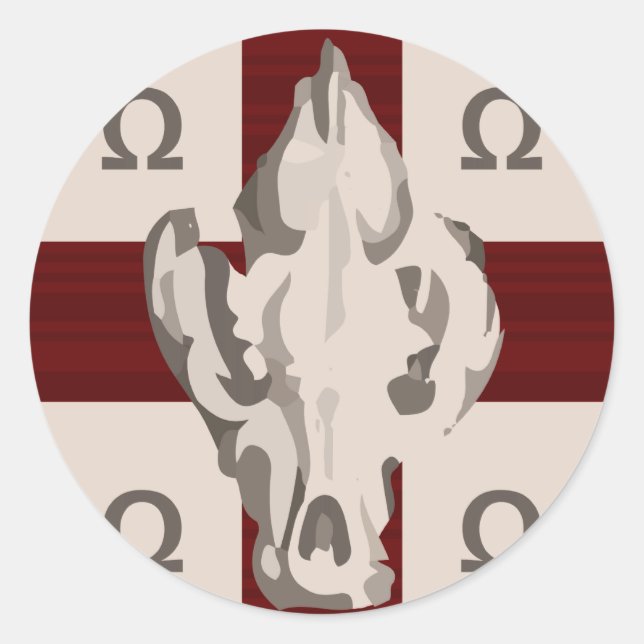 Hyena Shield Classic Round Sticker (Front)