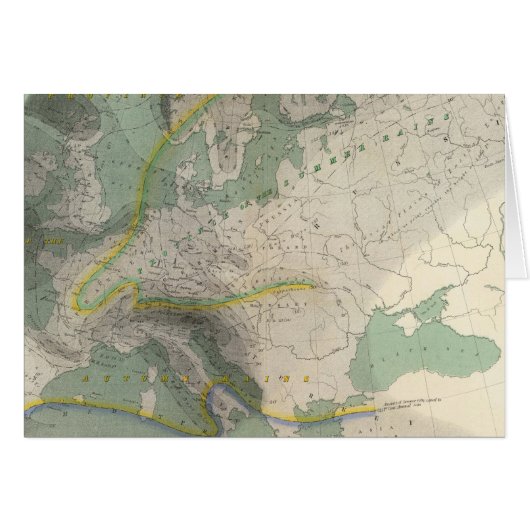 Hyetographic map Europe Cards (Front Horizontal)